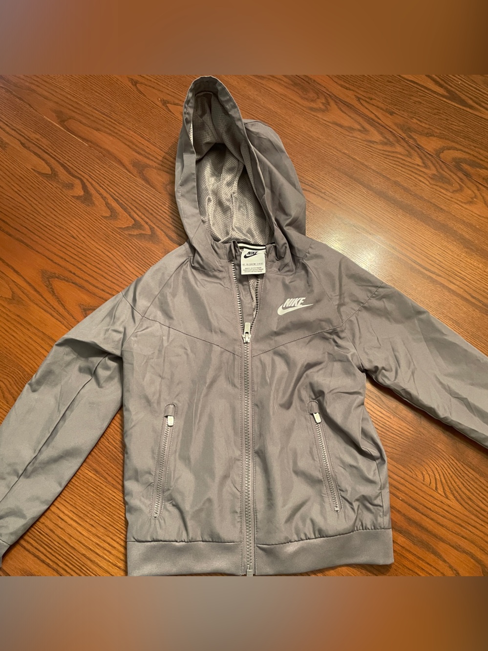 Little kids size 4T gray Nike Hooded Lightweight wind breaker Jacket